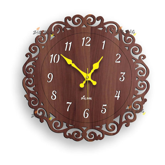 Fancy Flower Design Wall Clock | New Design Wooden Wall Clock | Best for Gift | Beautiful decoration piece for Home, Offices and Restaurant